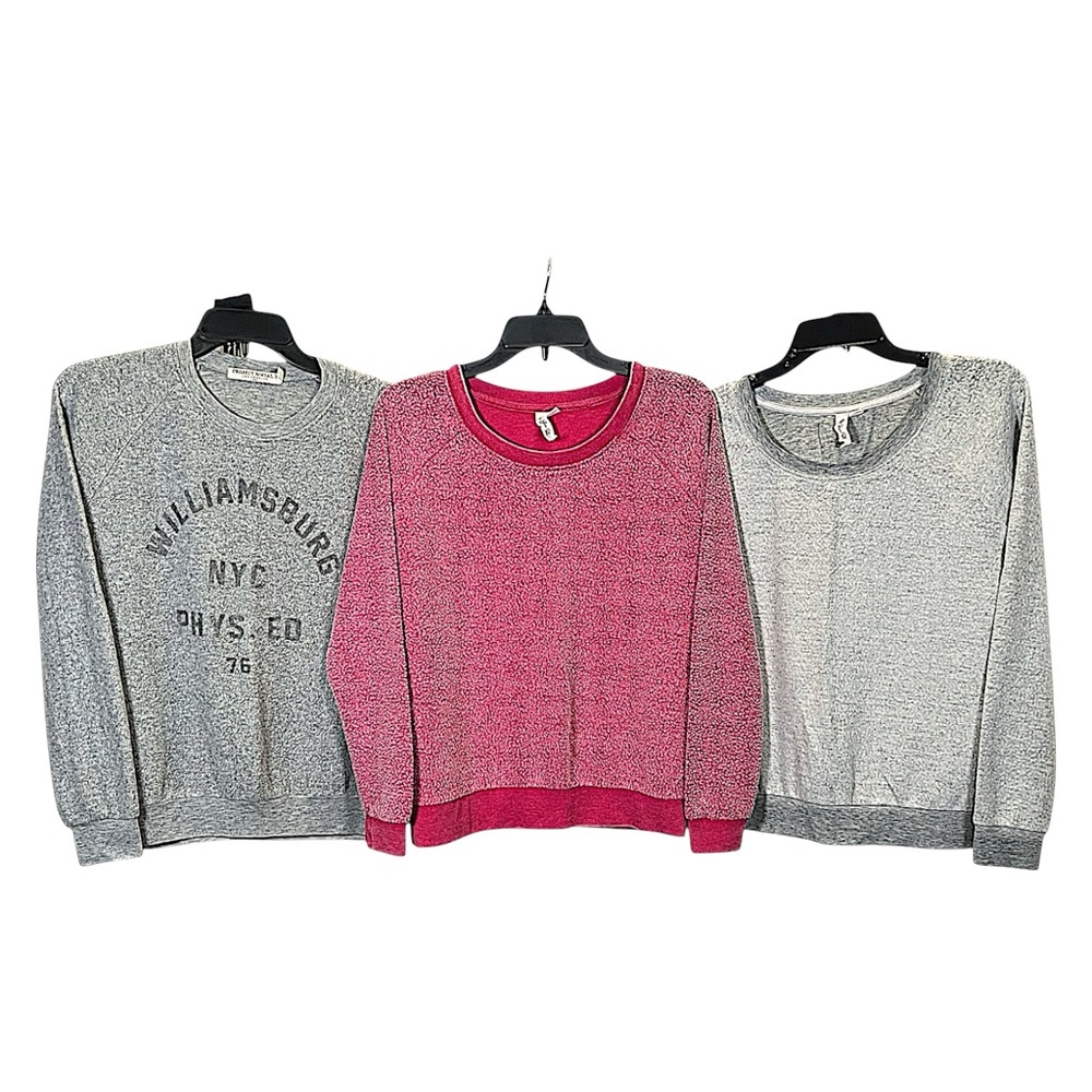 Casual Red and Gray Women's Sweatshirt Set